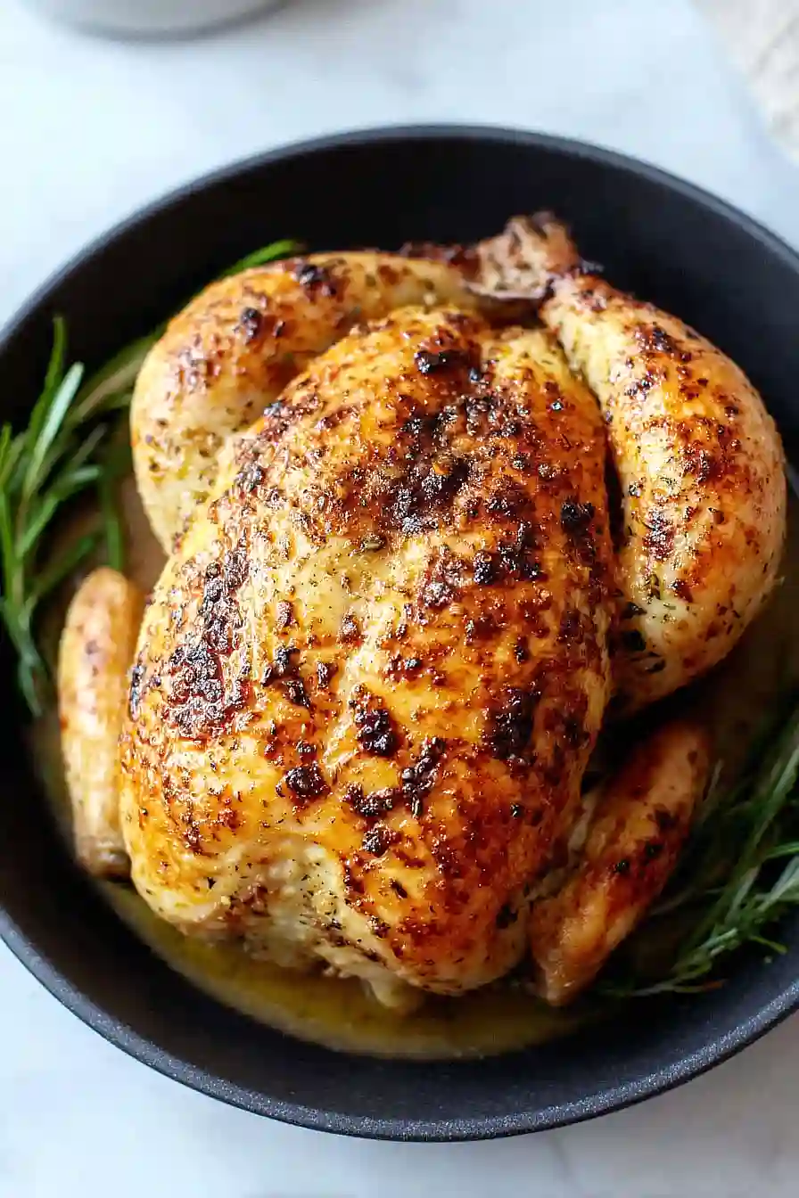 roasted chicken with maple butter and rosemary