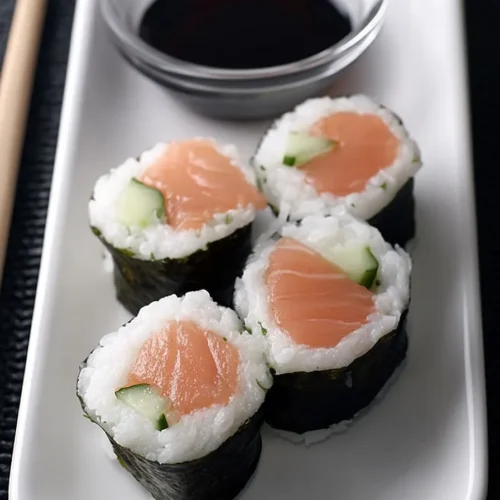 salmon and cucumber sushi