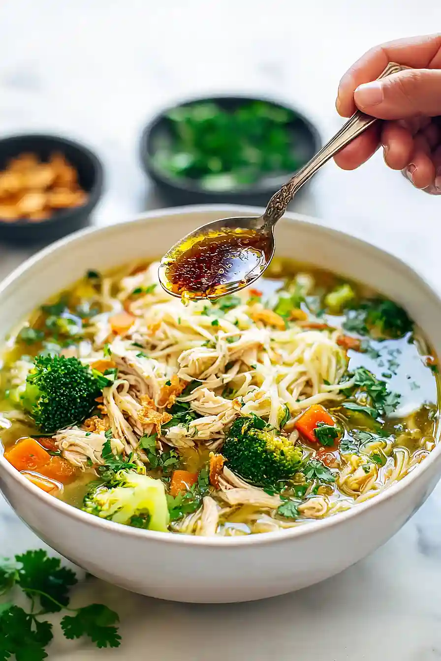 garlic chicken noodle soup
