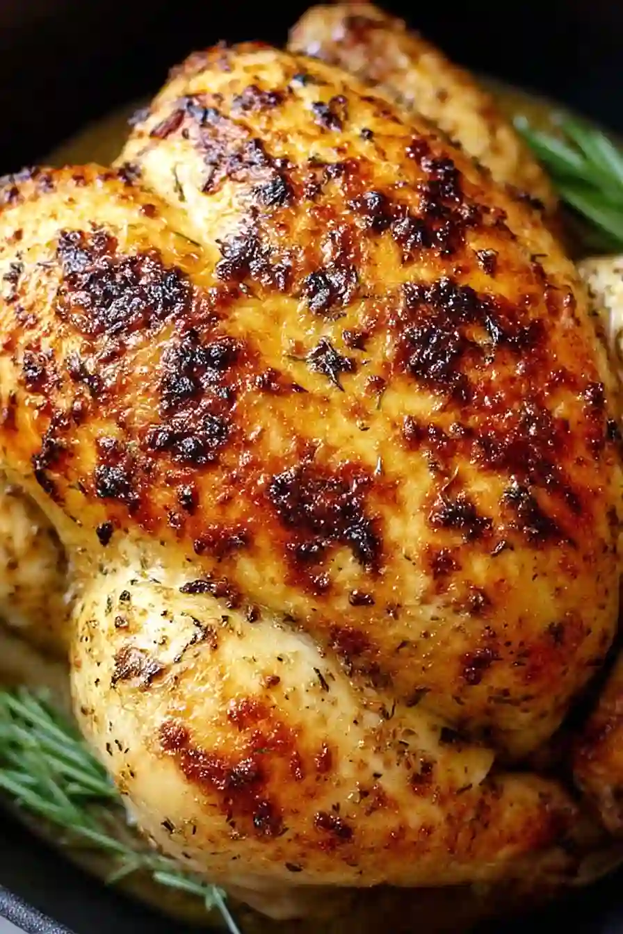 roasted chicken with maple butter and rosemary