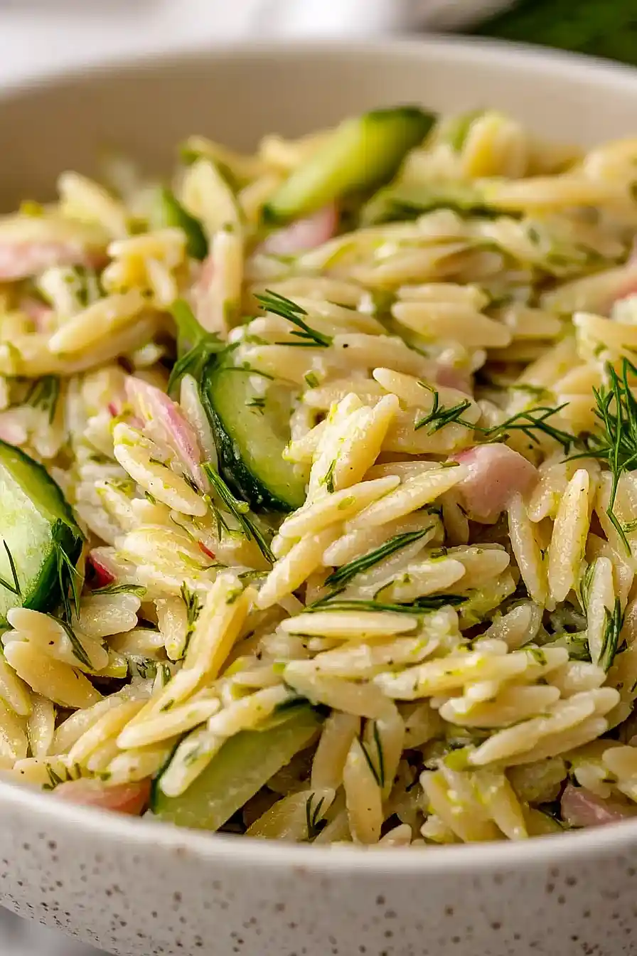 dill pickle orzo salad