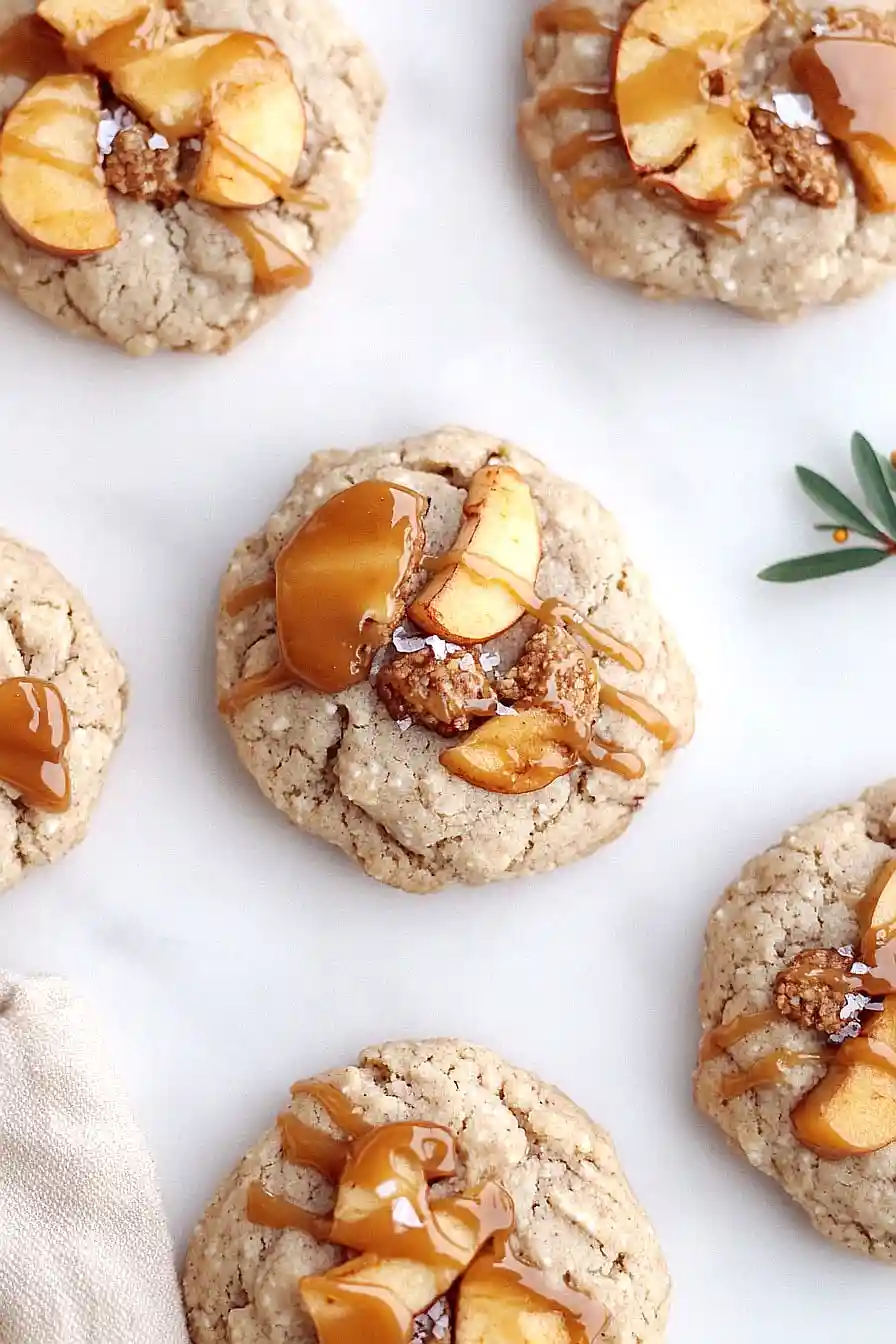 caramel apple protein cookies