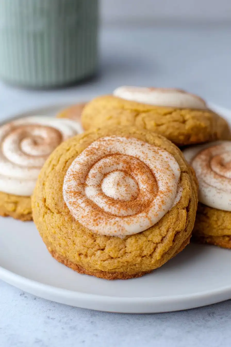 frosted crumbl caramel pumpkin cookies