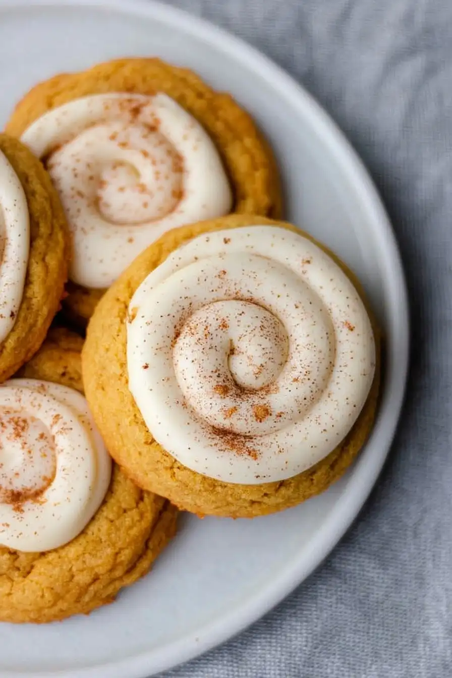frosted crumbl caramel pumpkin cookies
