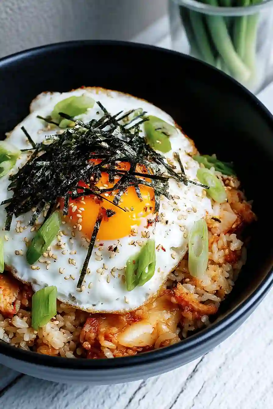 kimchi fried rice with chicken