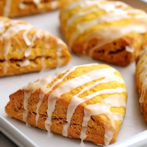 vanilla glazed pumpkin scones