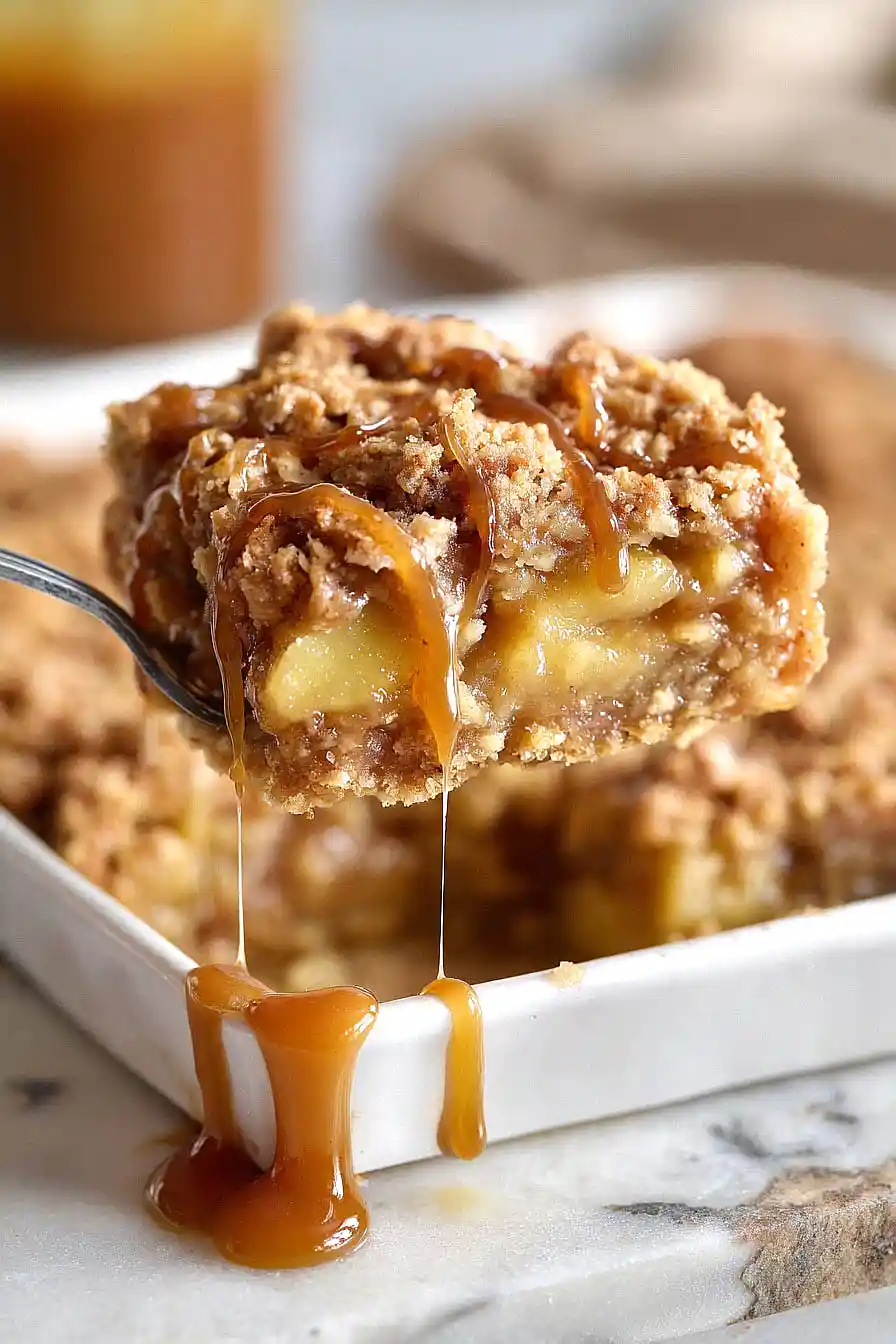 caramel apple crisp bars