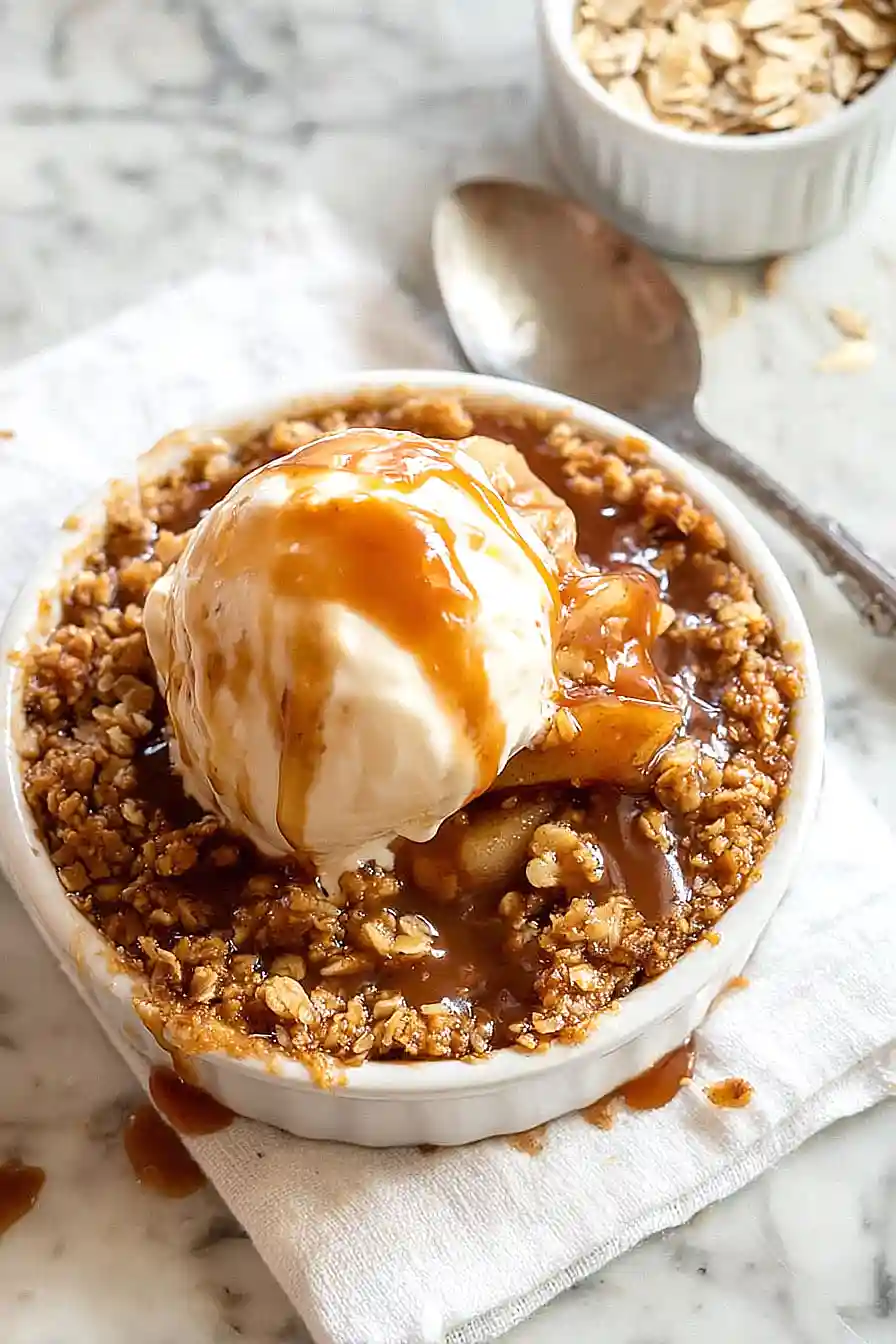 Homemade Caramel Apple Crisp - theamazingfood