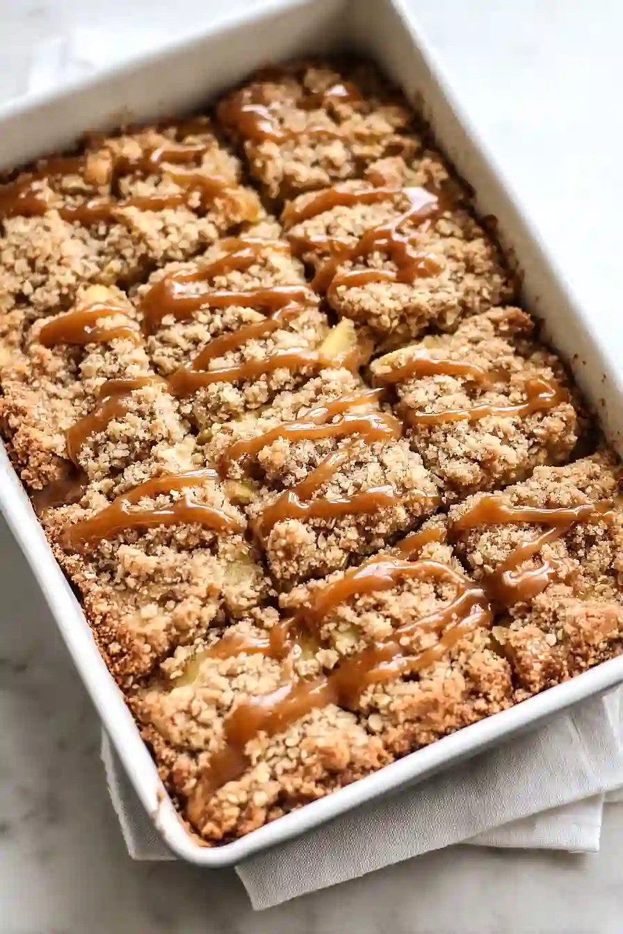 caramel apple crisp bars