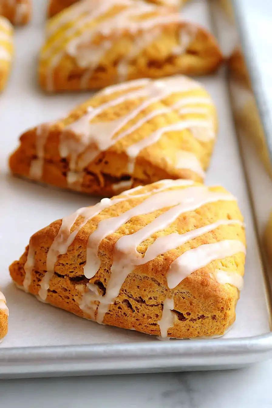vanilla glazed pumpkin scones
