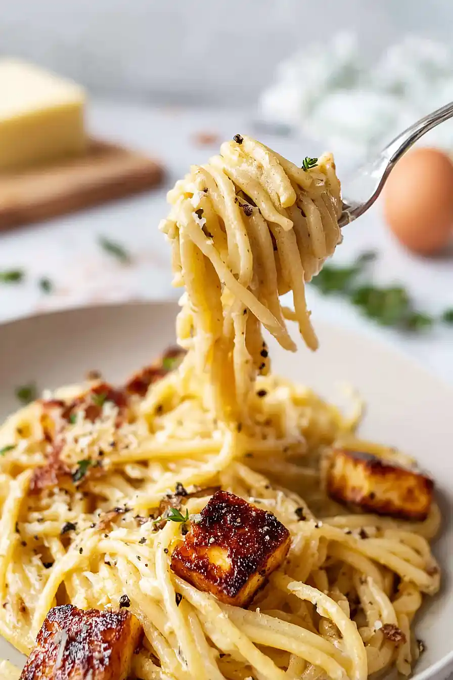 Halloumi carbonara