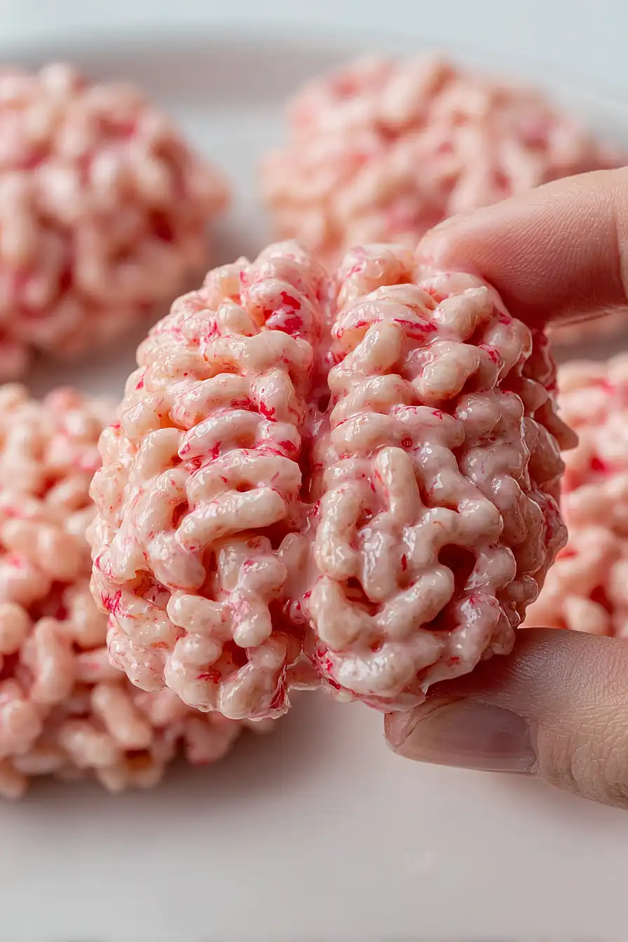 Marshmallow Rice Krispies Halloween Brains