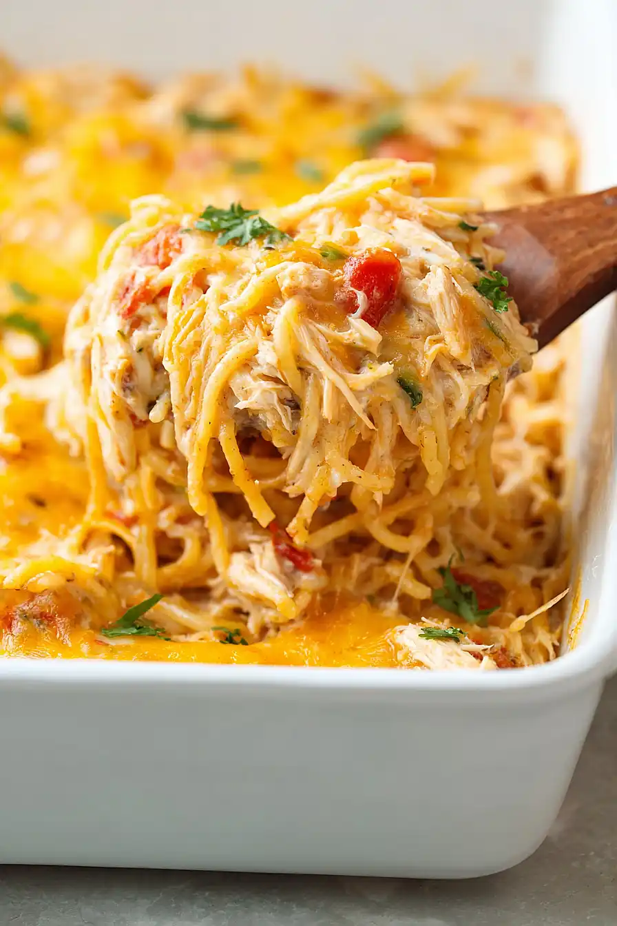Southern Chicken Spaghetti Casserole