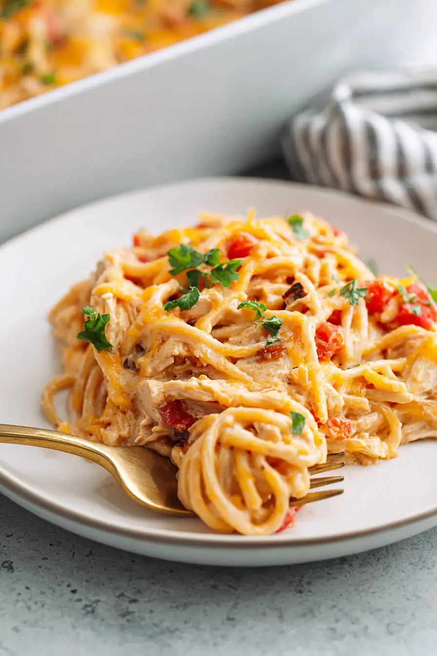 Southern Chicken Spaghetti Casserole