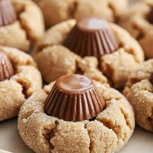 reese’s cup stuffed peanut butter blossom cookies