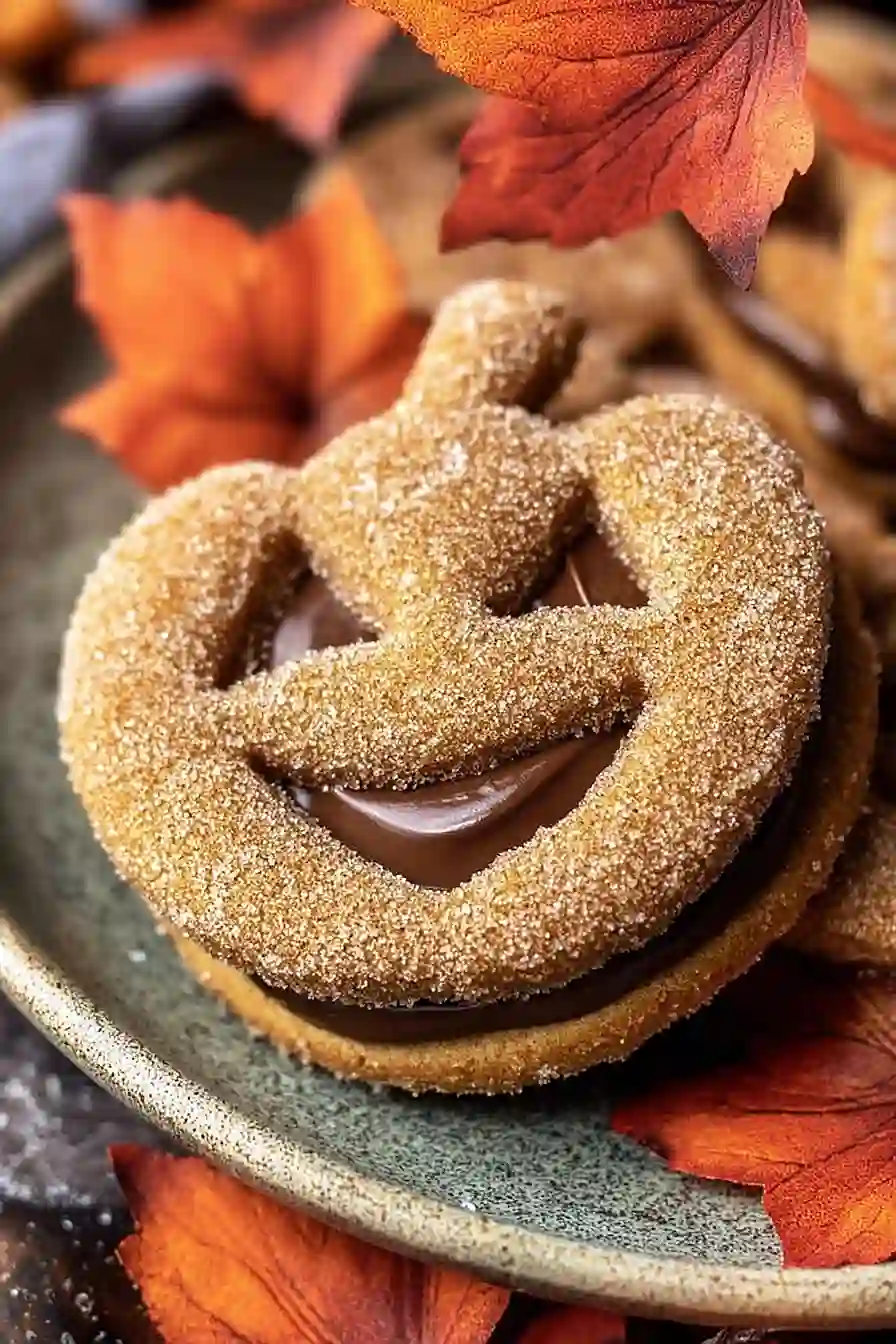 halloween Jack-O’-Lantern Sandwich Cookies