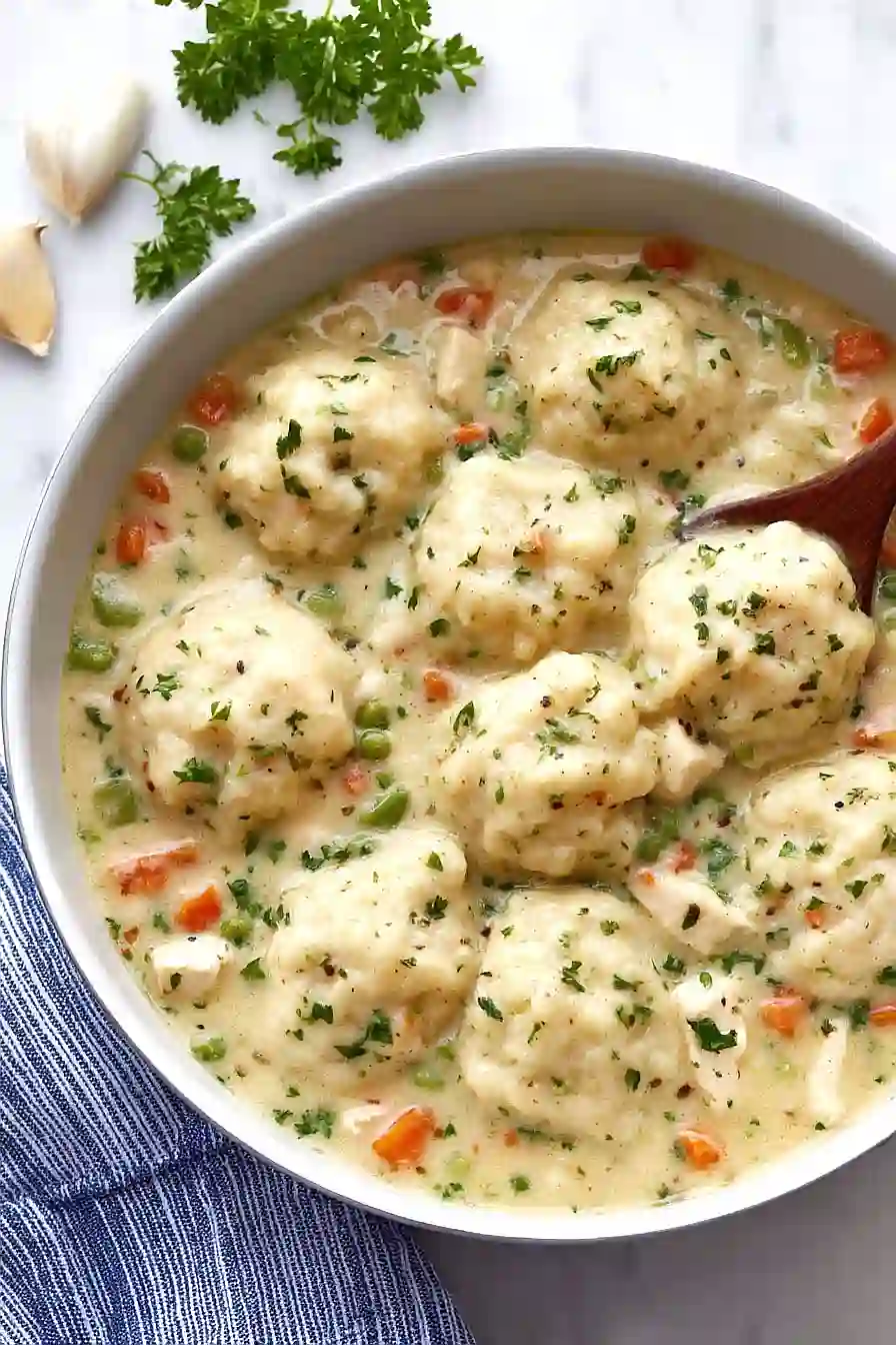 chicken and dumplings with vegetables
