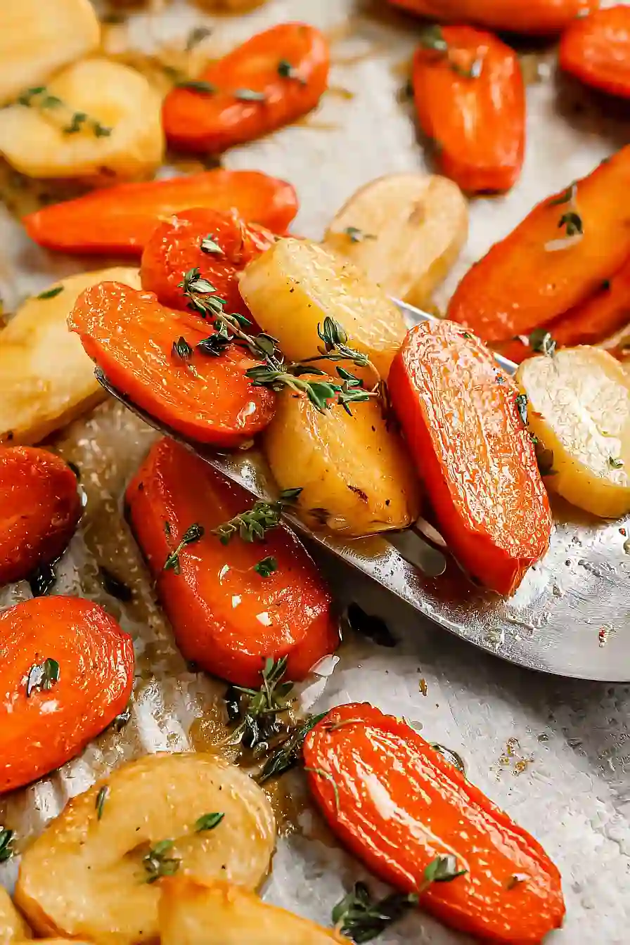 honey glazed carrots and parsnips