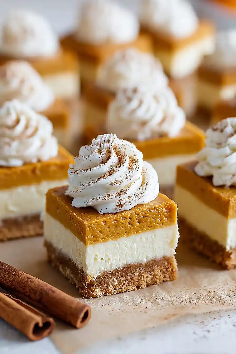 double layer pumpkin cheesecake bars