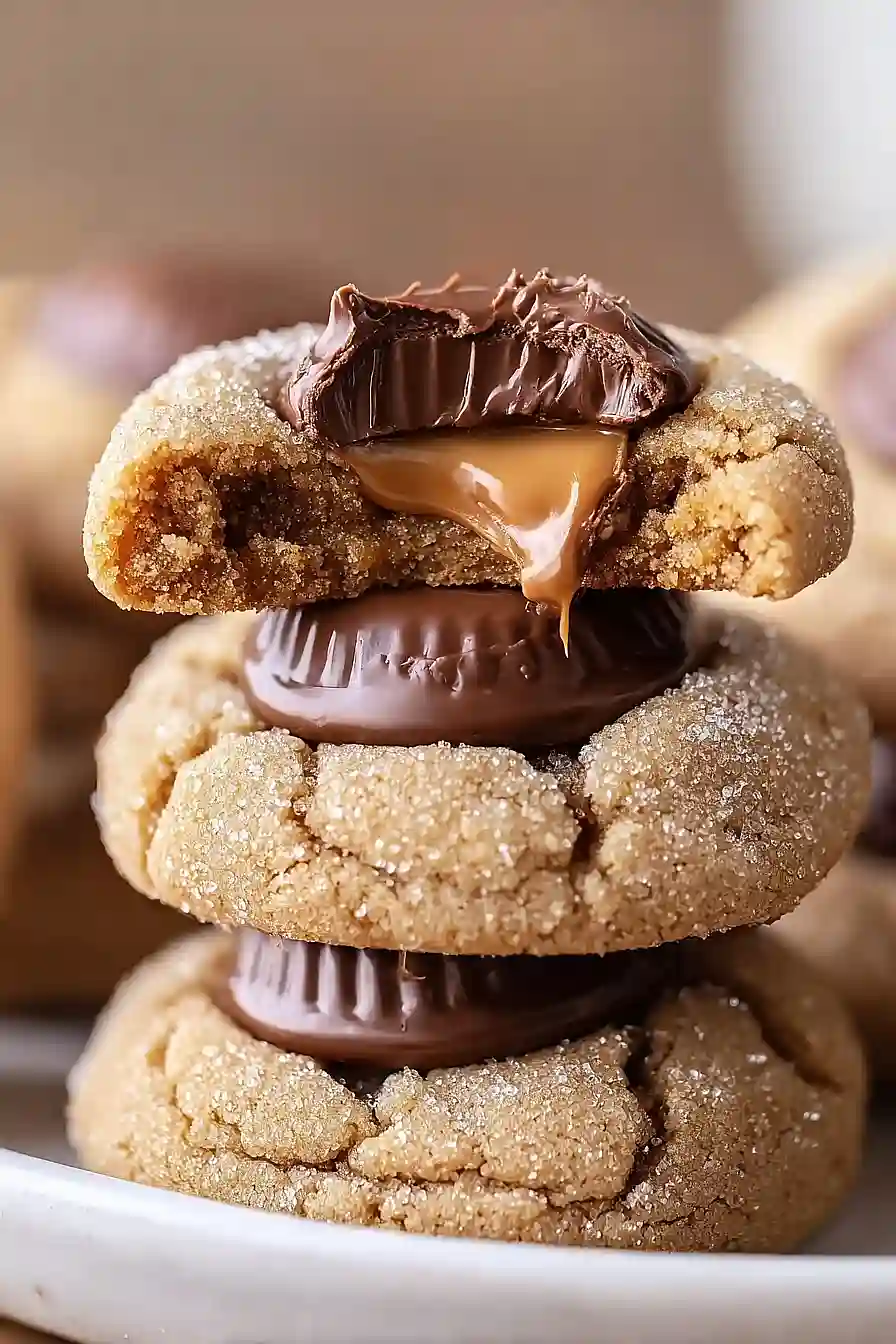 reese’s cup stuffed peanut butter blossom cookies