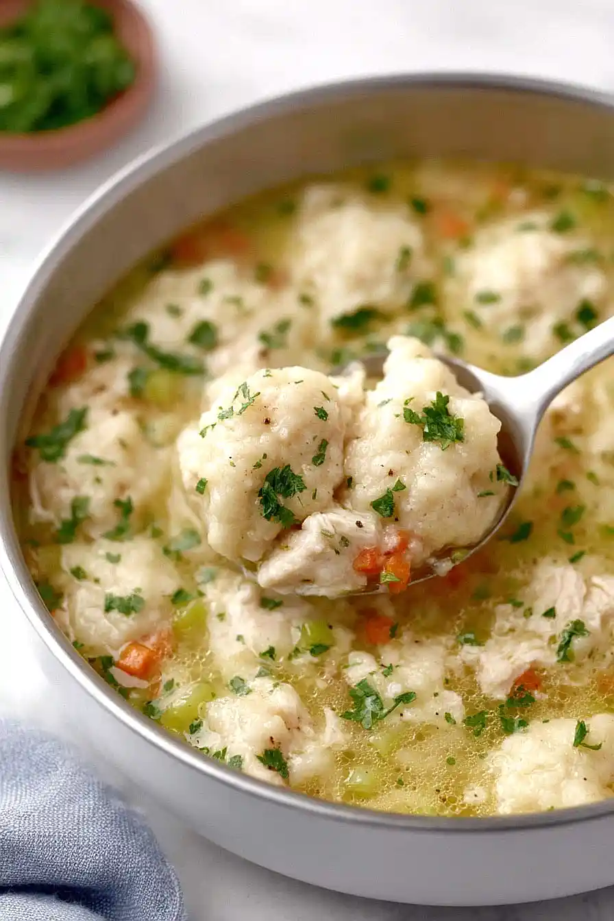 chicken and dumplings with vegetables