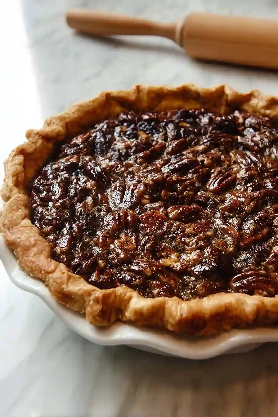 chocolate pecan pie with rum