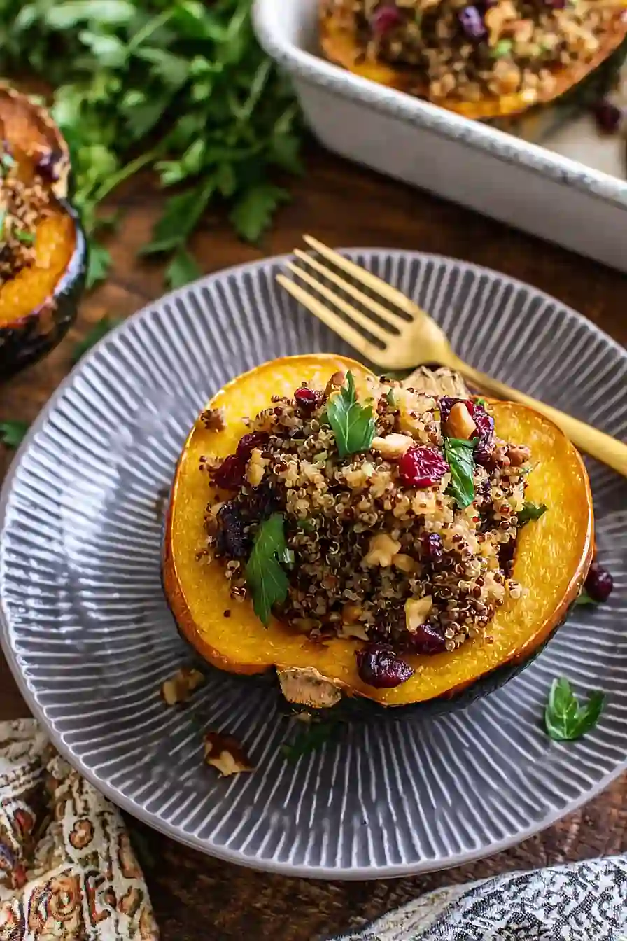 stuffed acorn squash with quinoa and cranberries