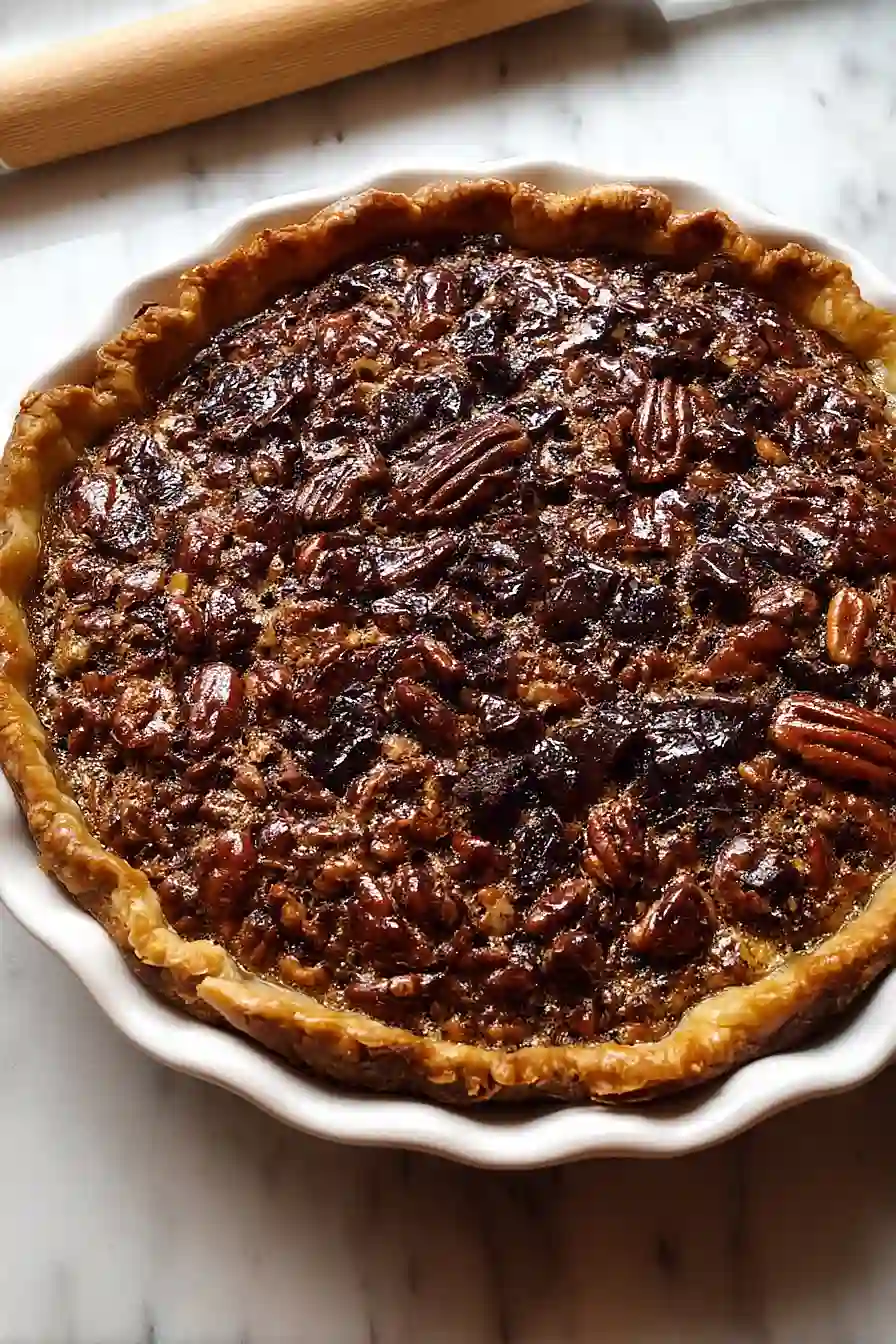 chocolate pecan pie with rum