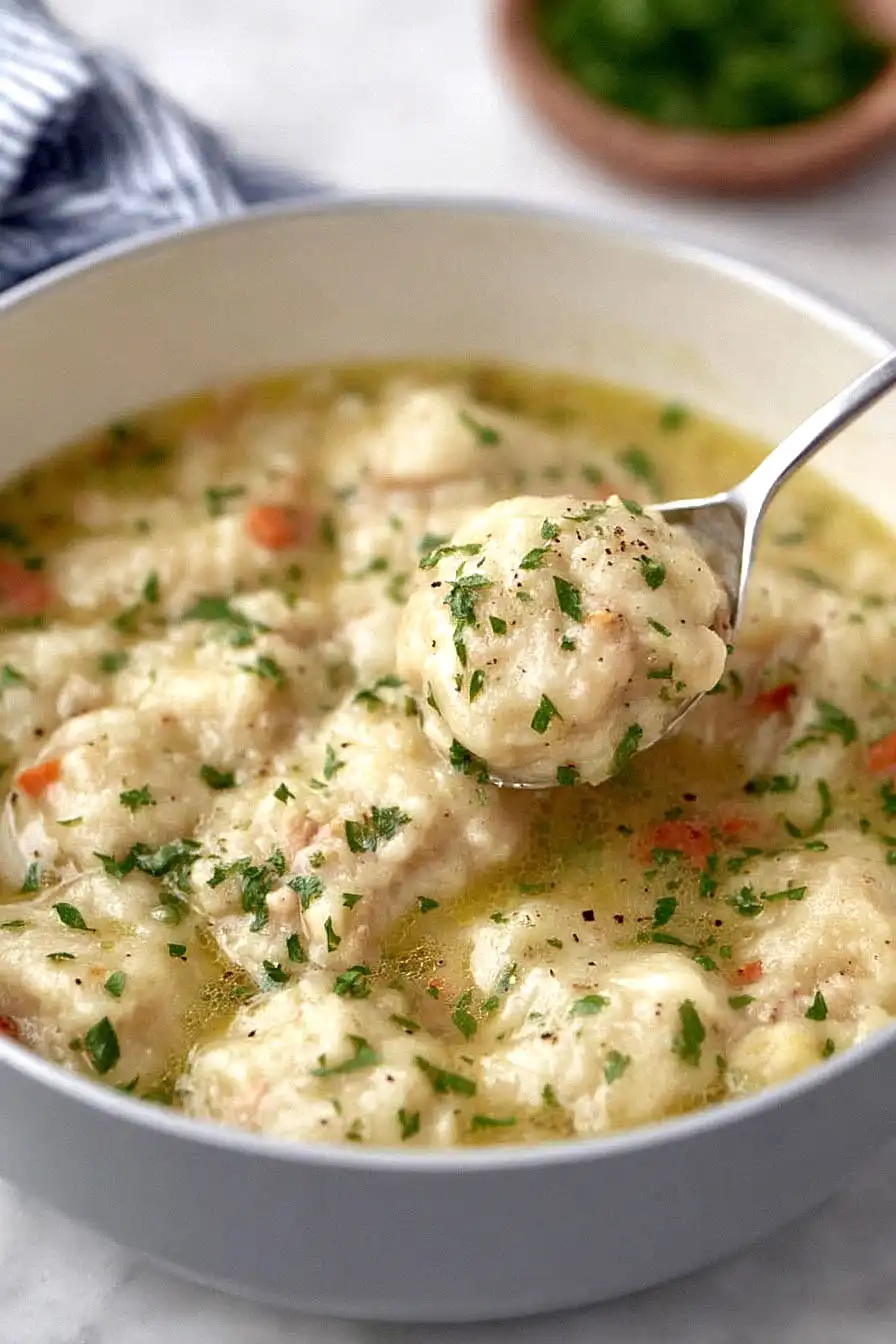 chicken and dumplings with vegetables