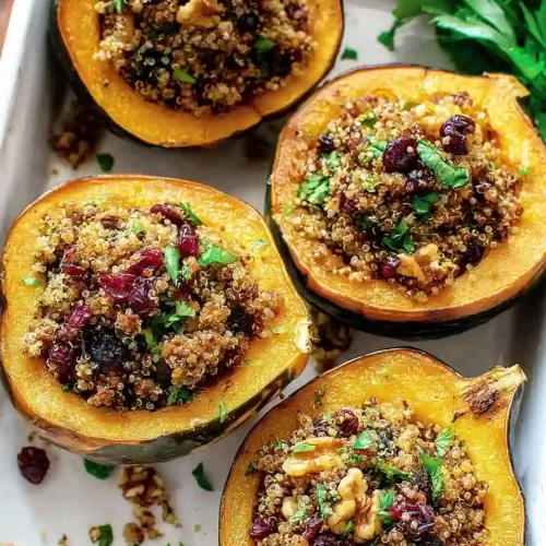 stuffed acorn squash with quinoa and cranberries