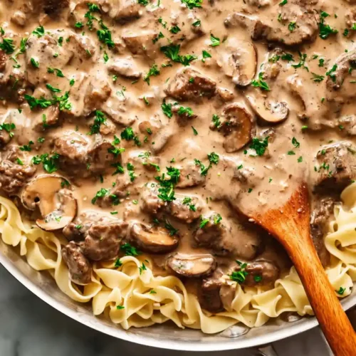 Tender Beef Stroganoff for a Crowd