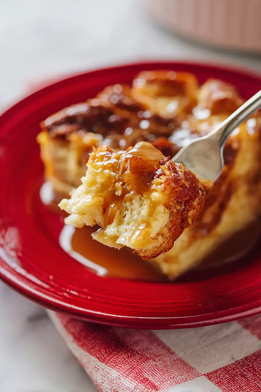 eggnog croissant bread pudding