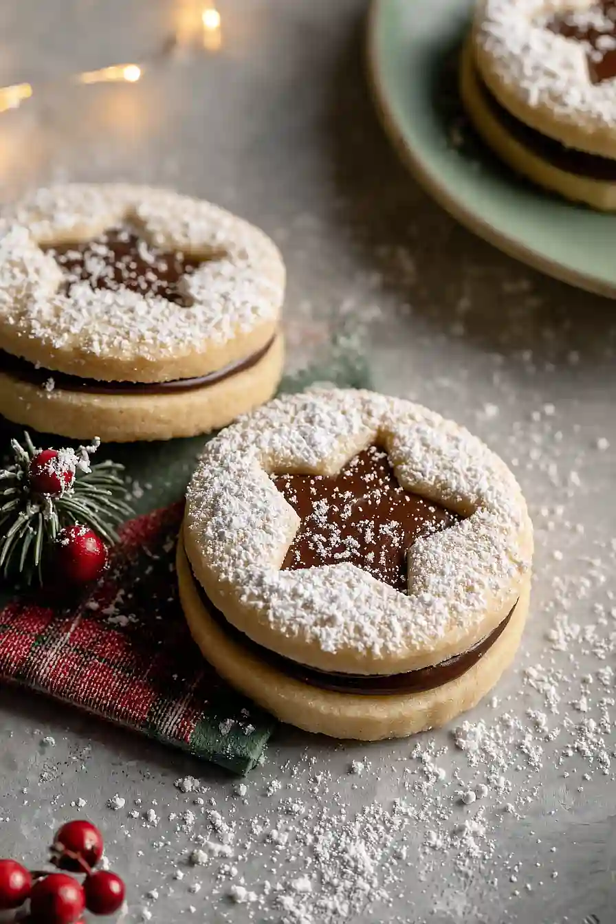 nutella linzer cookies