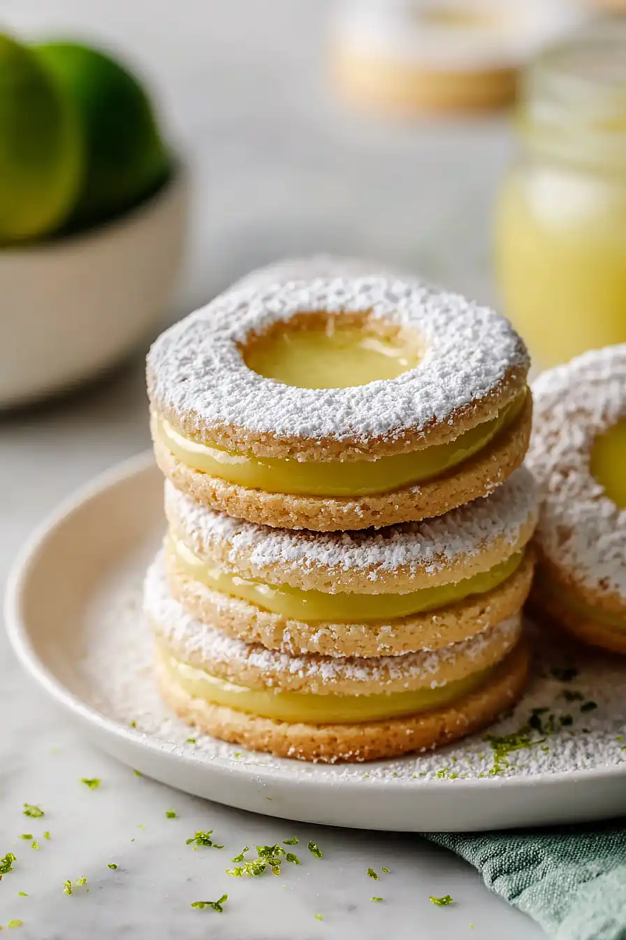 key lime linzer cookies