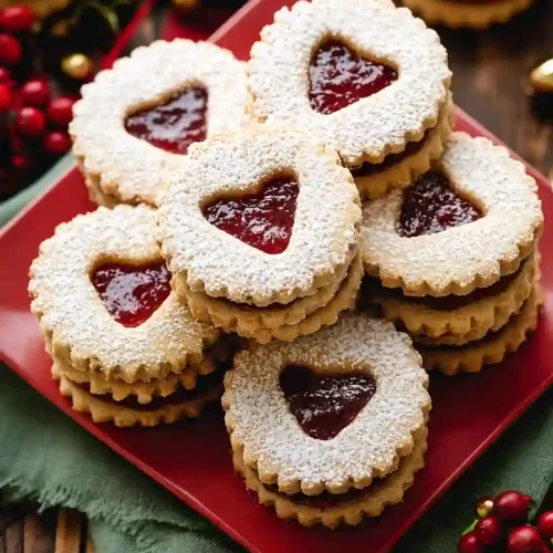 cranberry orange linzer cookies