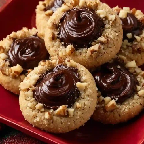 chocolate fudge thumbprint cookies