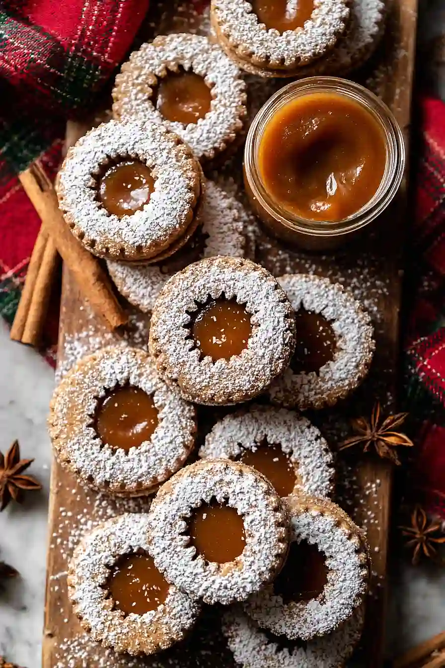 gingerbread linzer cookies