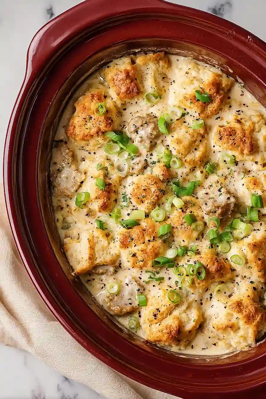 crockpot biscuits and gravy casserole