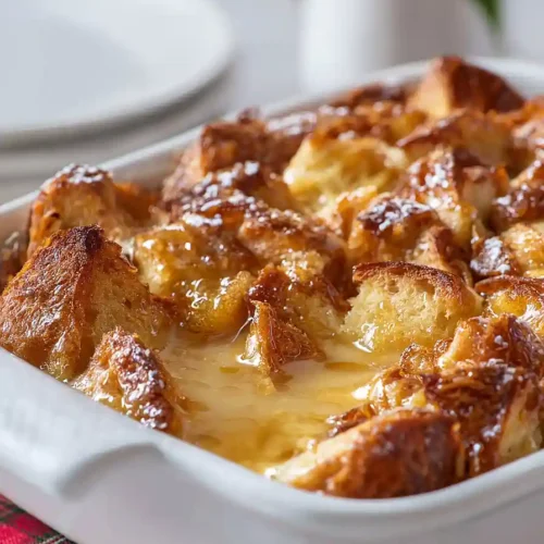 eggnog croissant bread pudding