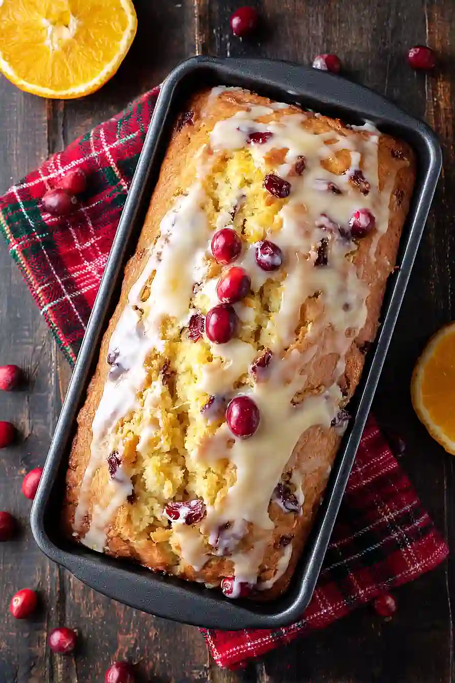 cranberry orange bread with grand marnier glaze