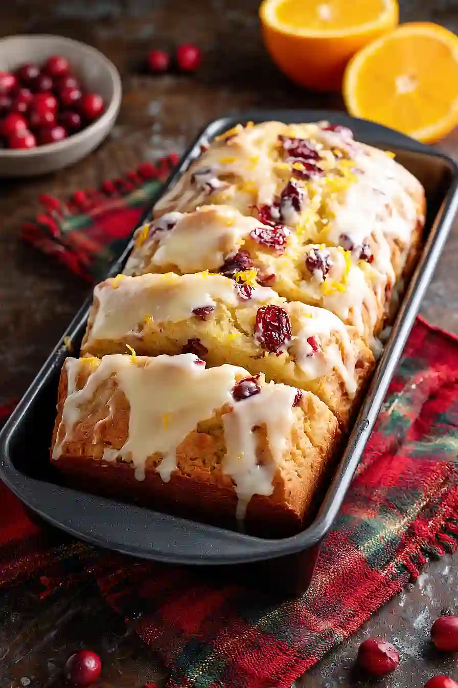 cranberry orange bread with grand marnier glaze