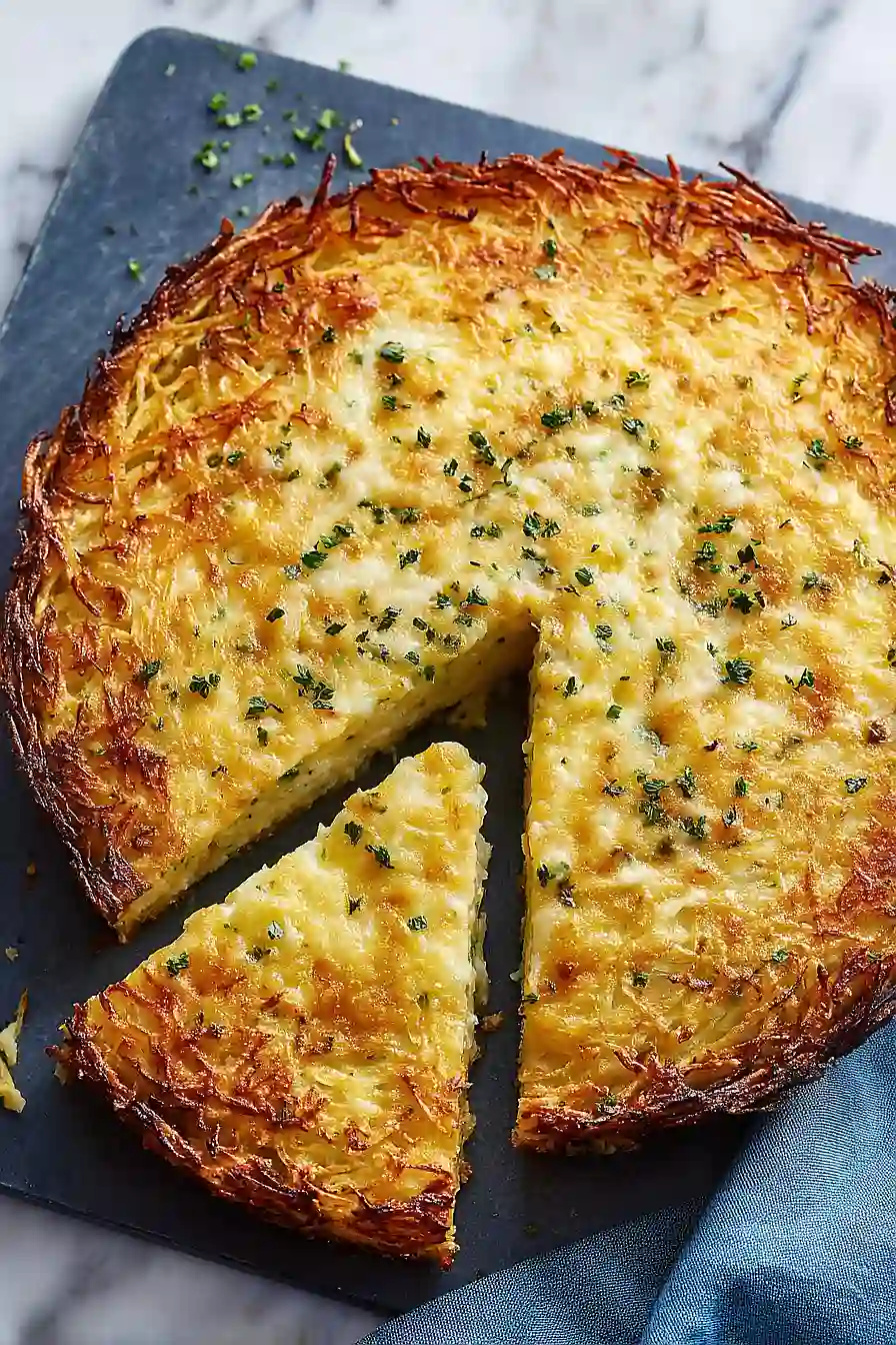 veggie quiche with hashbrown crust