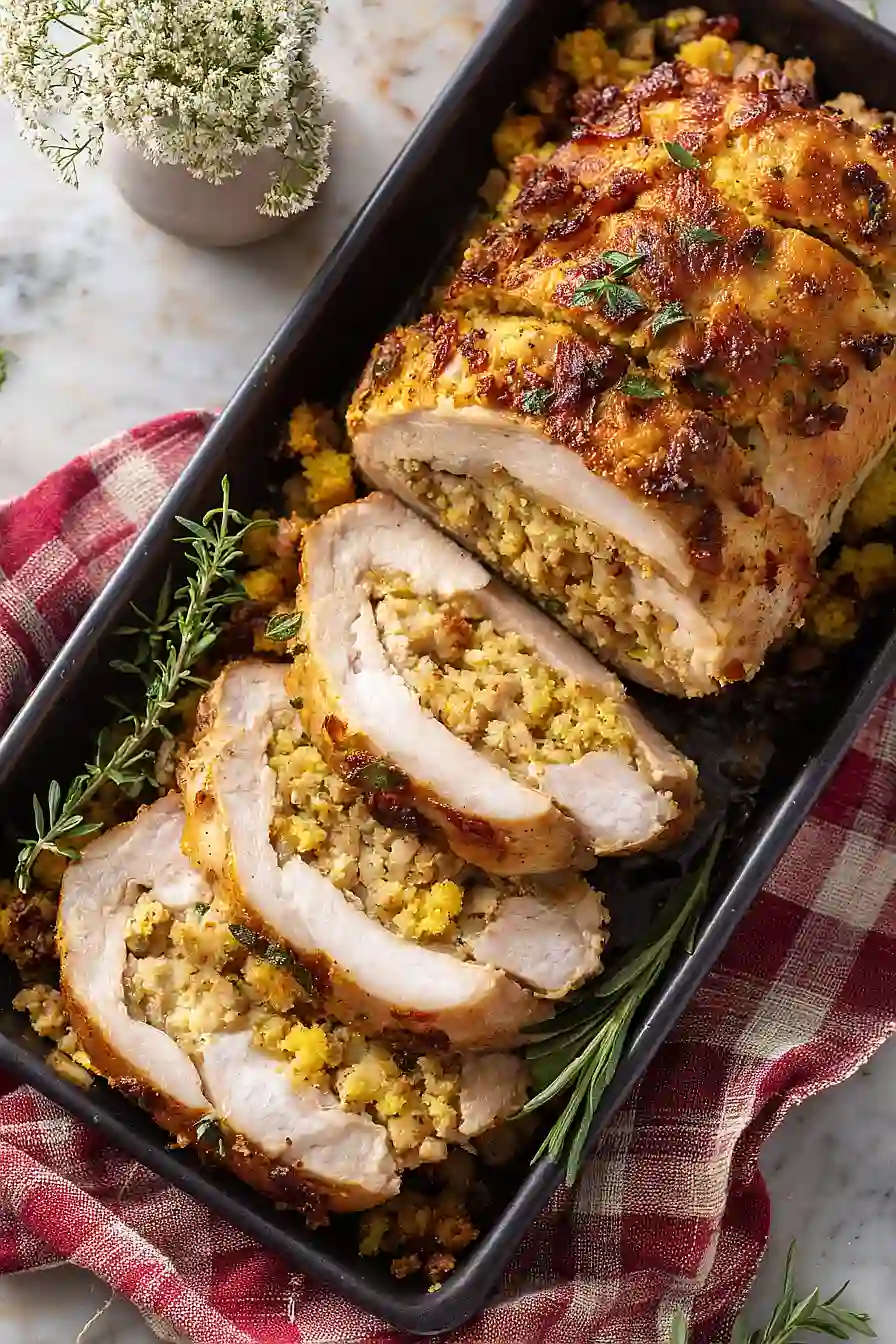 pork loin with cornbread stuffing