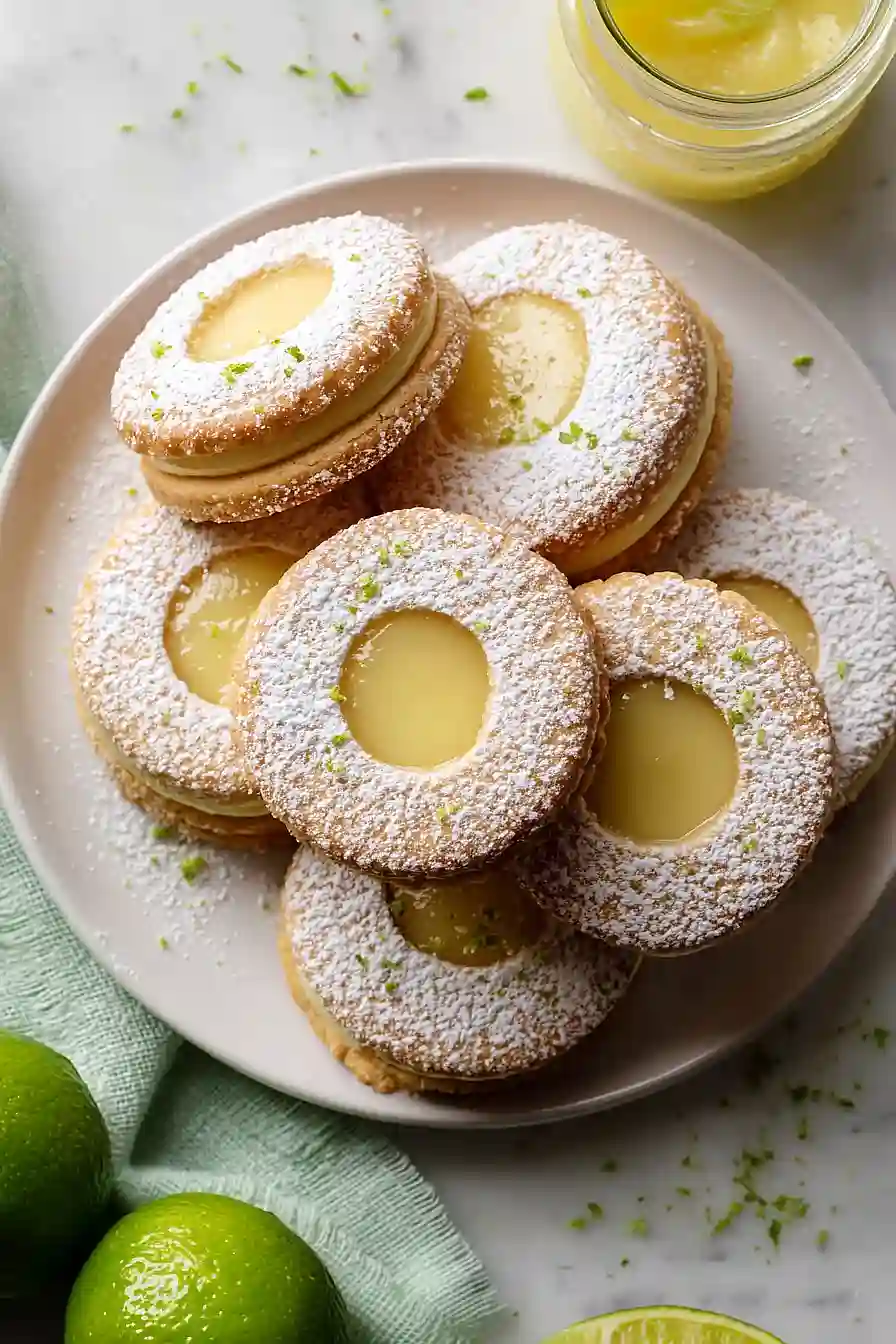 key lime linzer cookies