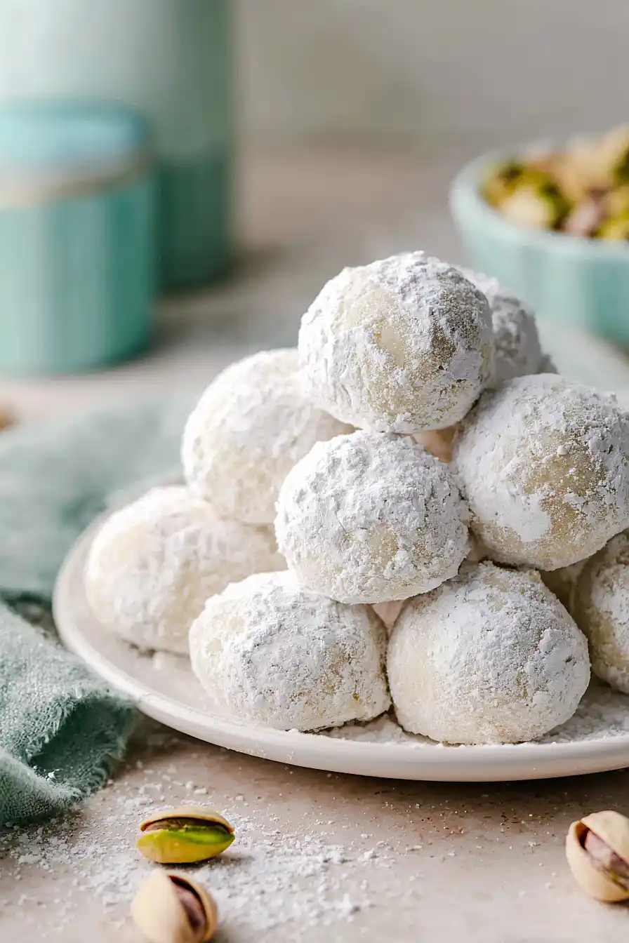 pistachio russian tea cakes