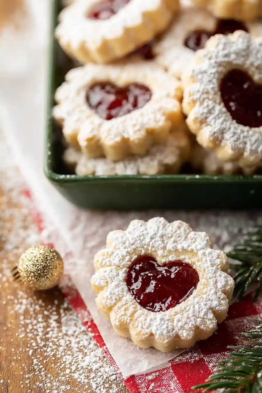 sugar plum linzer cookies