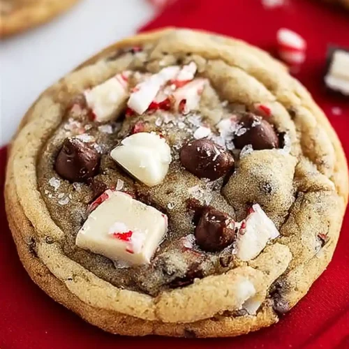 peppermint bark chocolate chip cookies