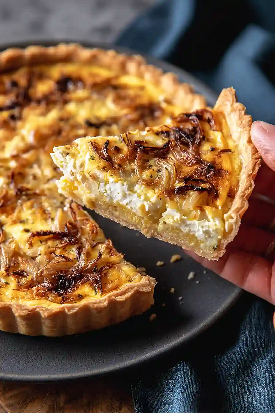 caramelized onion and goat cheese quiche