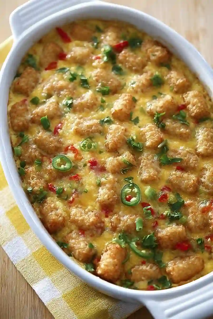 southwest tater tot breakfast casserole