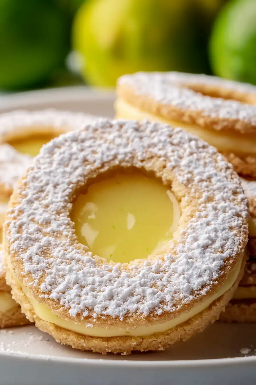 key lime linzer cookies